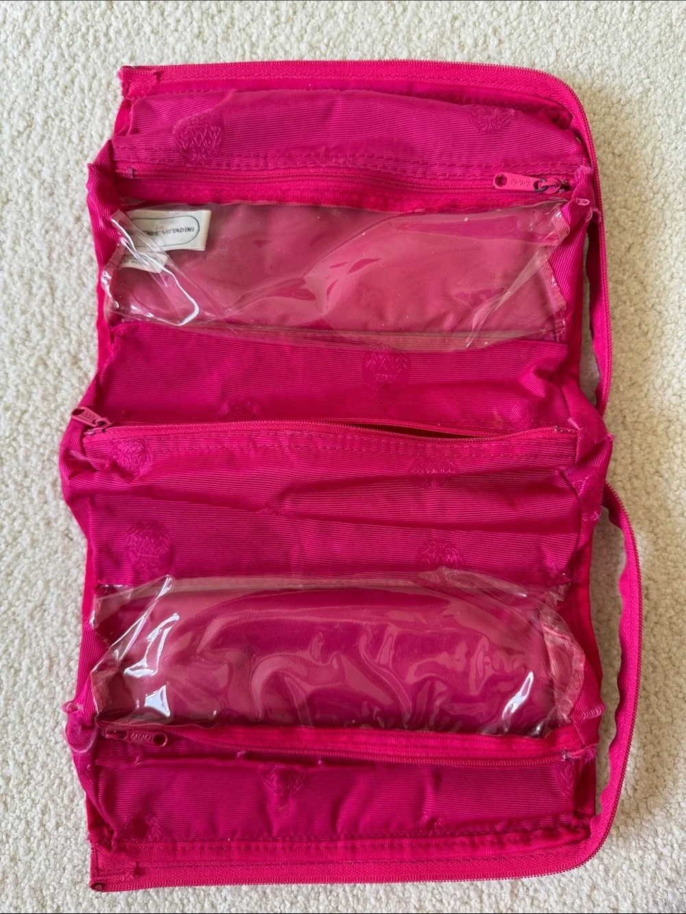 Adrienne Vittadini Hot Pink Cosmetic Bag